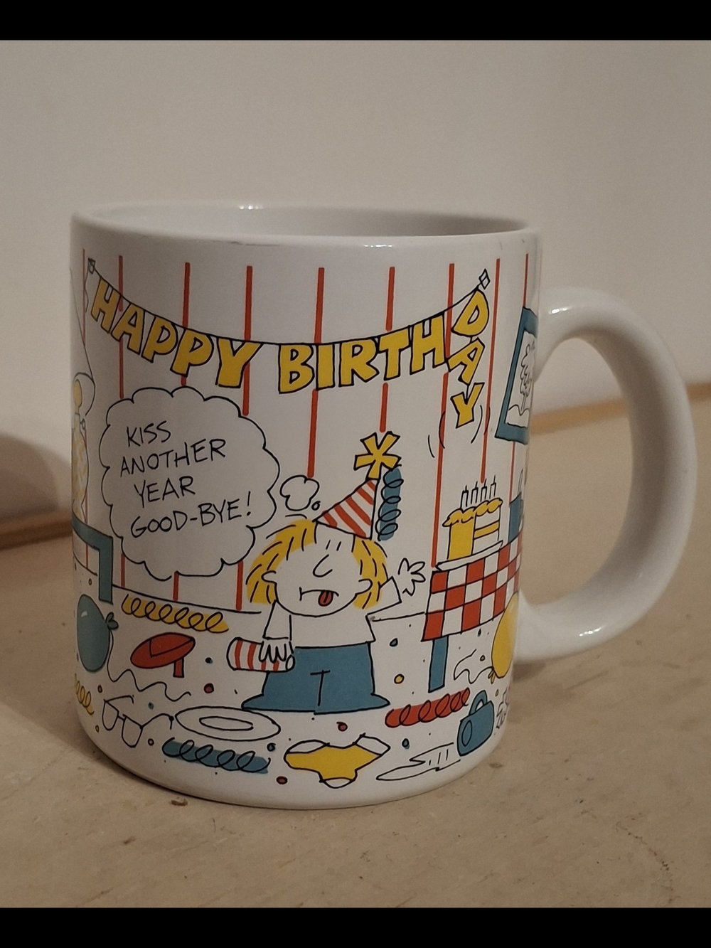 Vtg 1987 Designer Collection "Happy Birthday"  Ceramic Mug By American Greetings